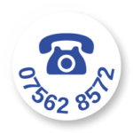 Hotline Button blau transparent